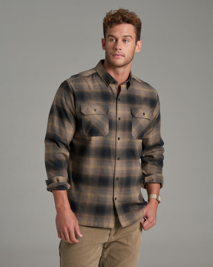 Dillinngr Flannel Long Sleeve - Dark Sand