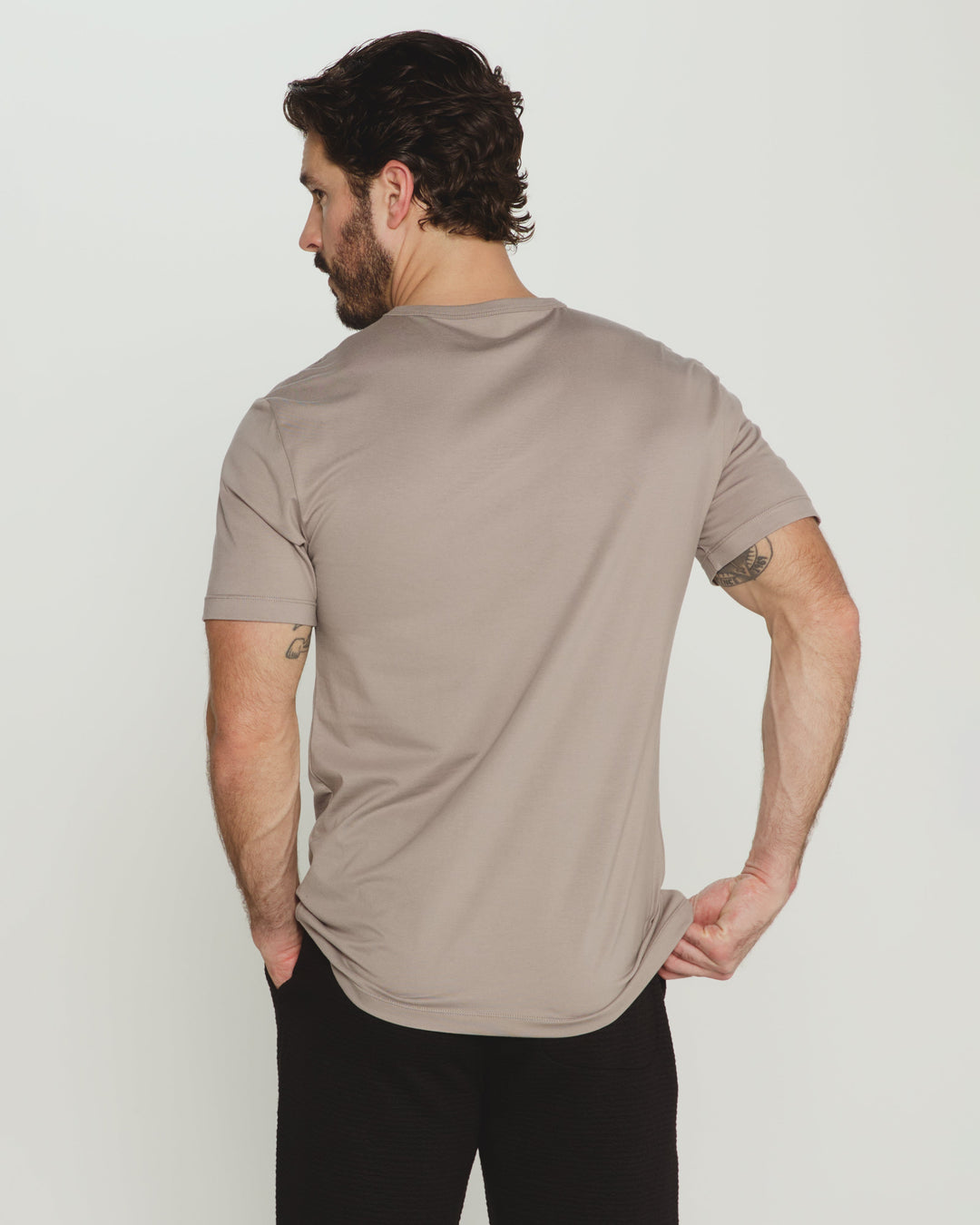 MODAL CREW NECK TEE SHORT SLEEVE TEE - SMOKEY TAUPE