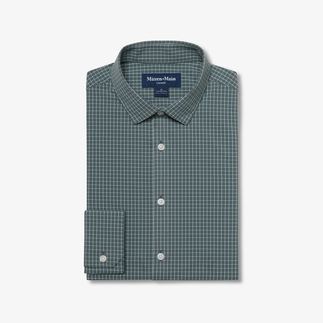 Leeward No Tuck LS Dress Shirt - Hemlock Charles Grid