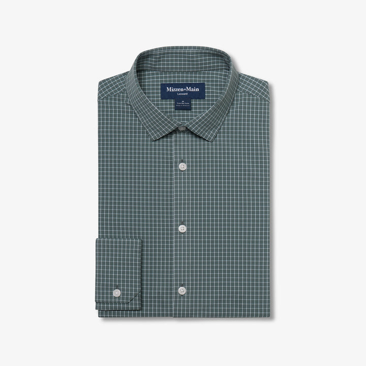 Leeward No Tuck LS Dress Shirt - Hemlock Charles Grid