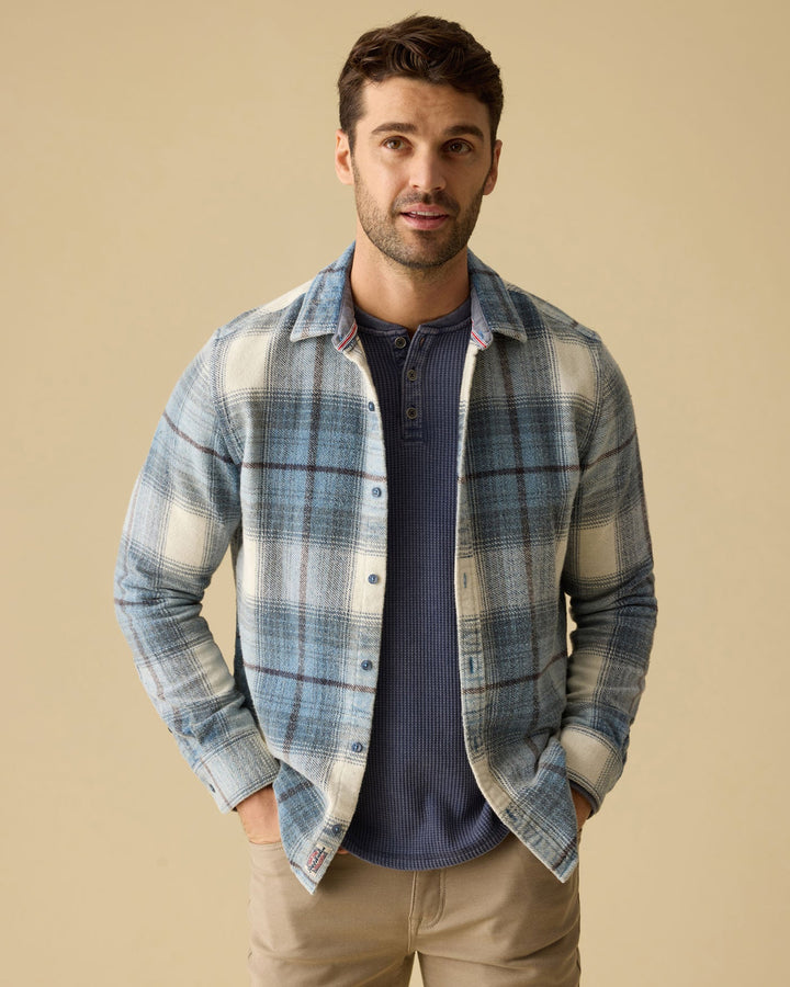 ASHEVILLE LS VINTAGE WASH SHIRT - BLUE/WHITE