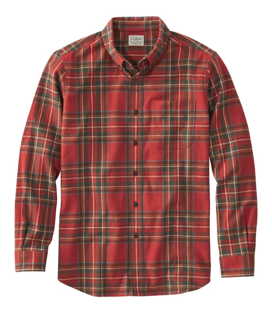 Long Sleeve Scotch Plaid Flannel Shirt - Antique Royal Stewart