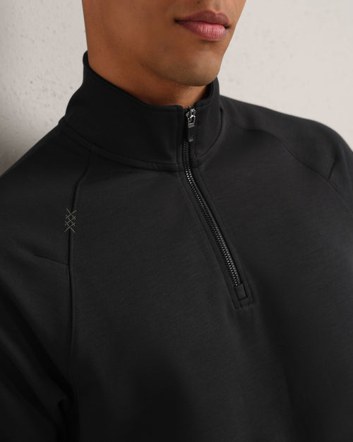 DREAMSTATE 1/4 ZIP PULLOVER - PURE BLACK