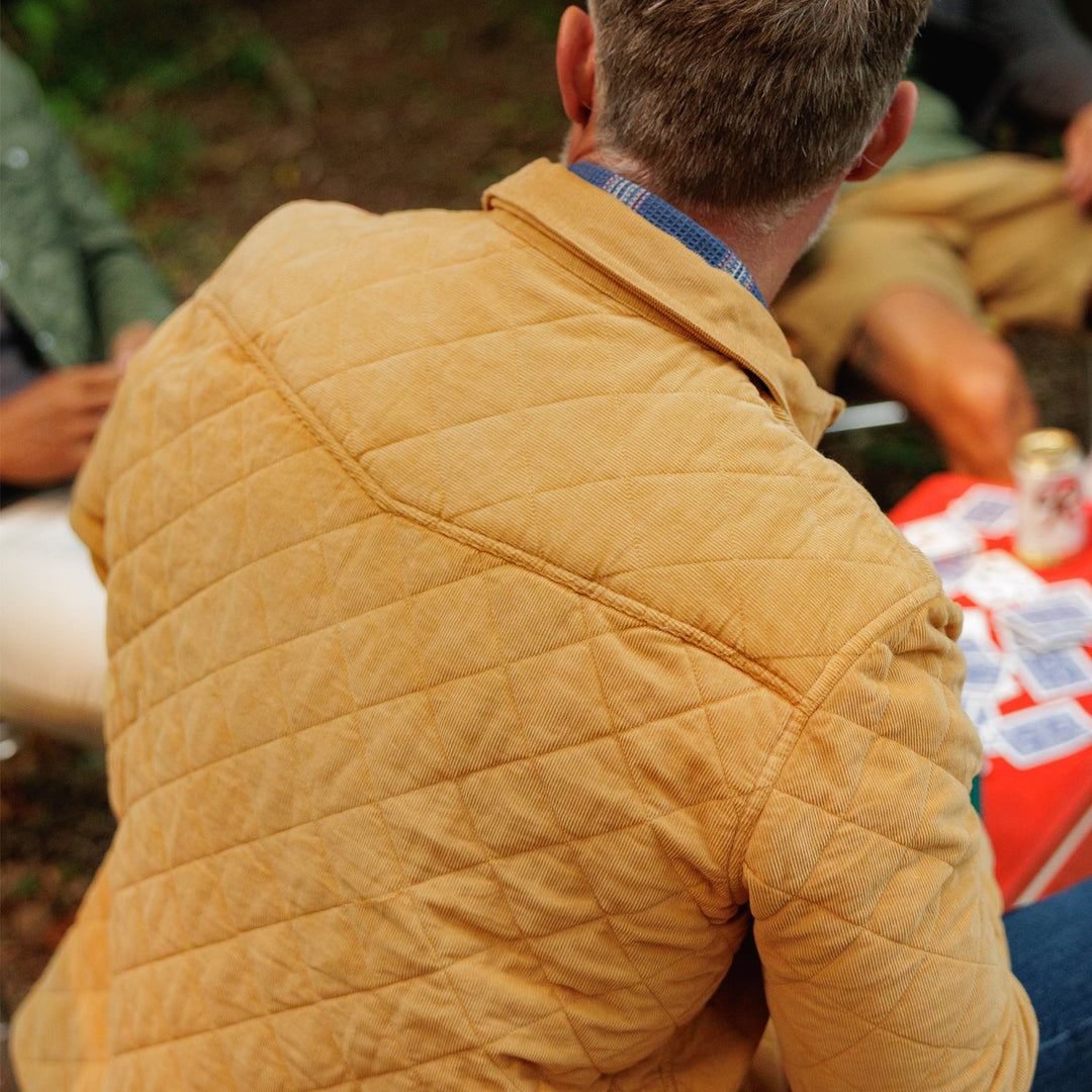CORDUROY QUILTED SHACKET - CAMEL
