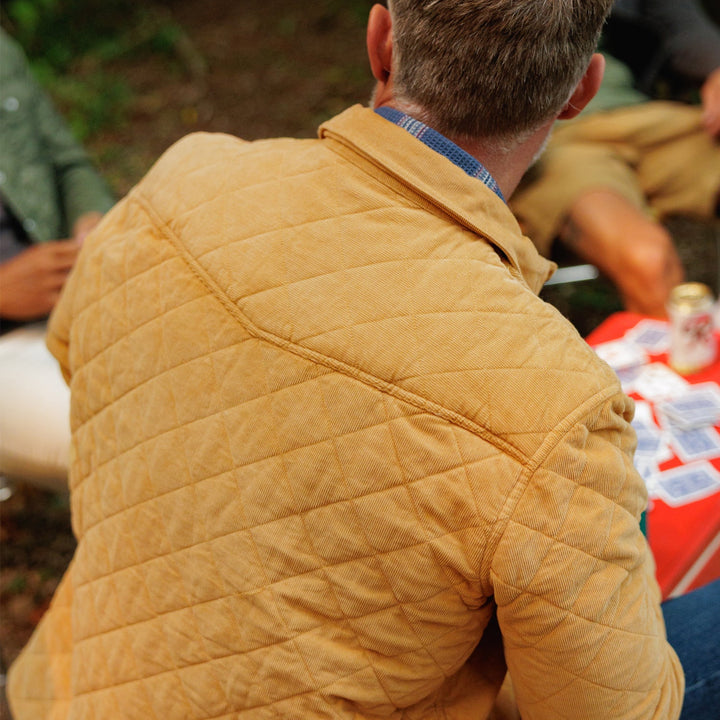 CORDUROY QUILTED SHACKET - CAMEL