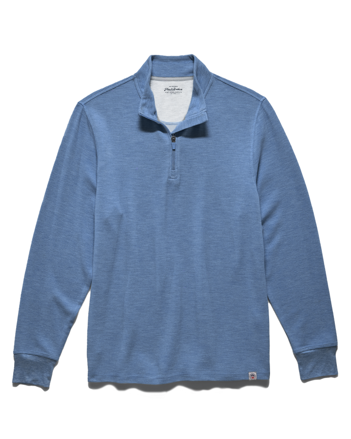 SUMMIT SUPER SOFT WAFFLE 1/4 MOCK NECK - MEDIUM NAVY HEATHER