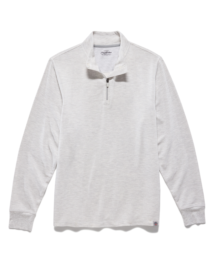 SUMMIT SUPER SOFT WAFFLE 1/4 MOCK NECK - LIGHT GREY HEATHER