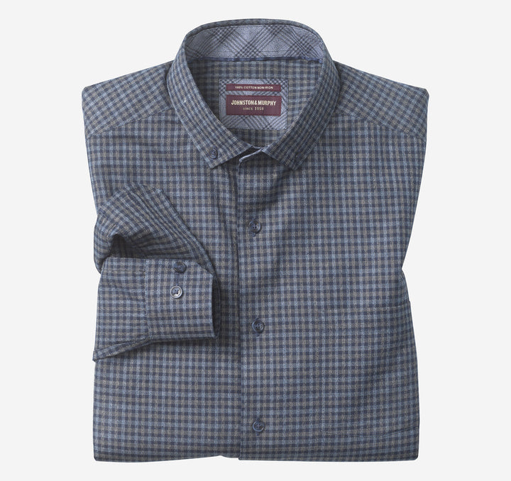 OVATION NON-IRON DRESS SHIRT - NAVY DUAL