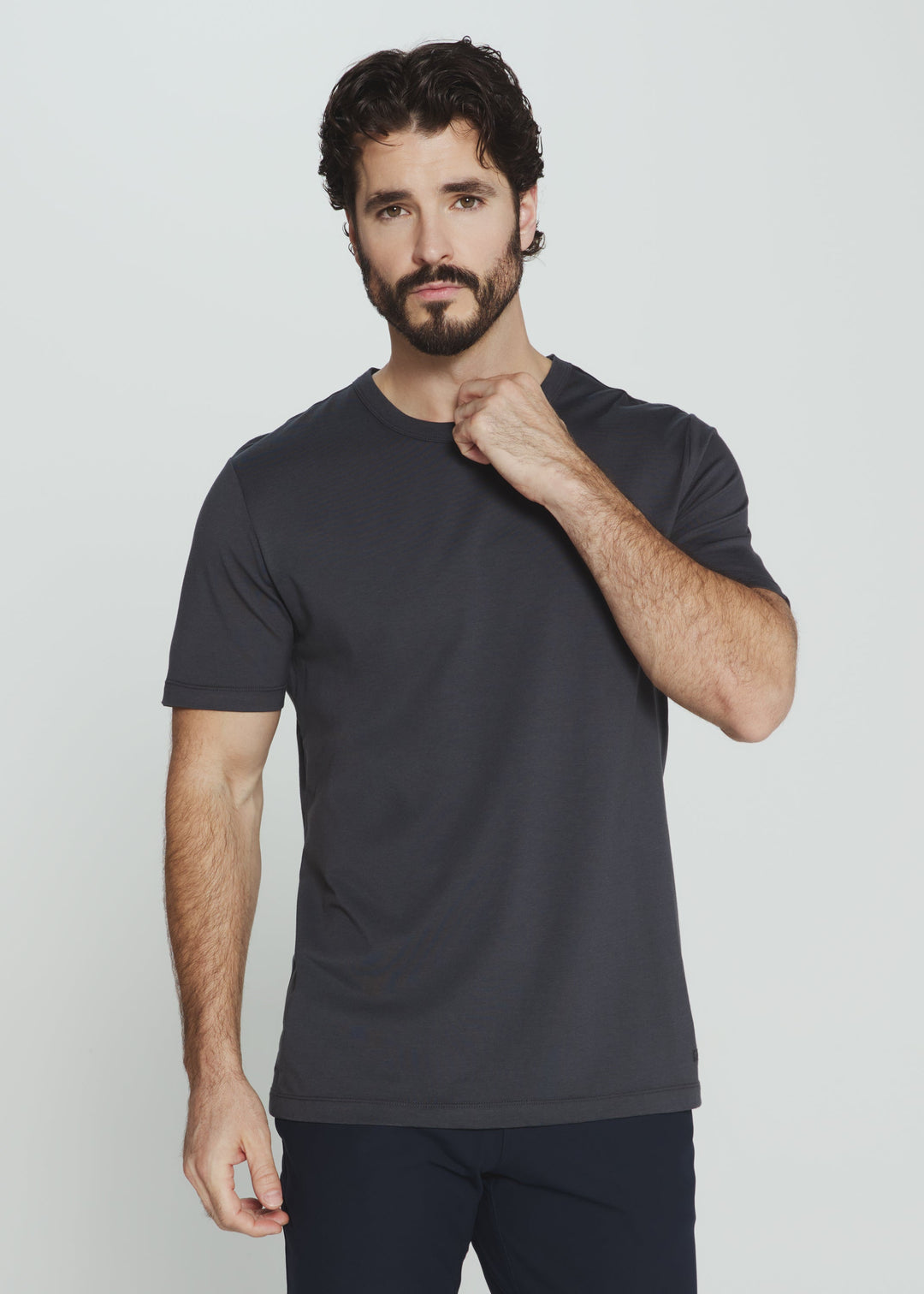 MODAL CREW NECK TEE SHORT SLEEVE TEE - CHARCOAL