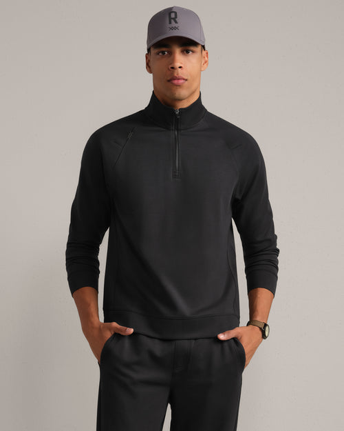 DREAMSTATE 1/4 ZIP PULLOVER - PURE BLACK