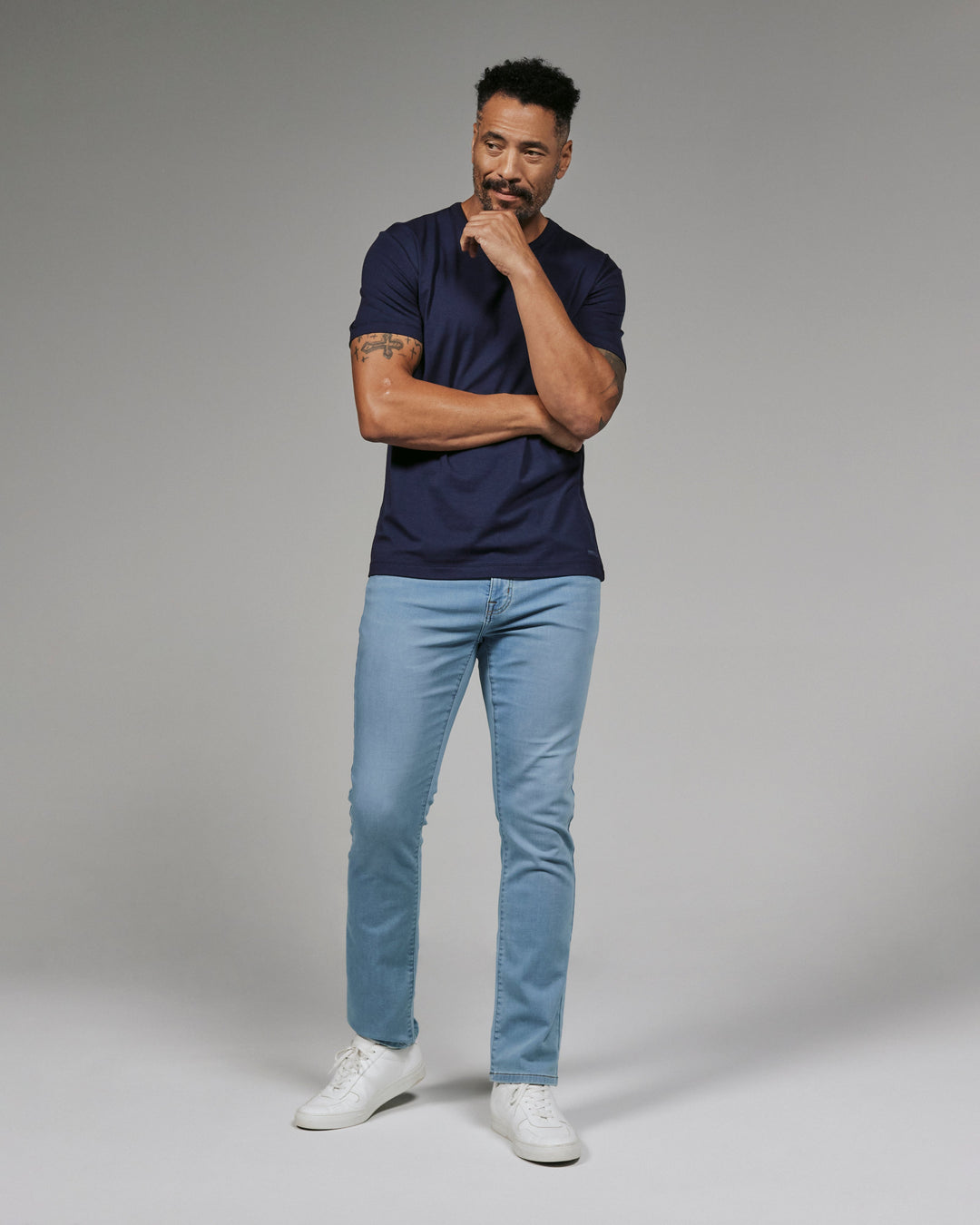 MODAL CREW NECK TEE SHORT SLEEVE TEE - NAVY