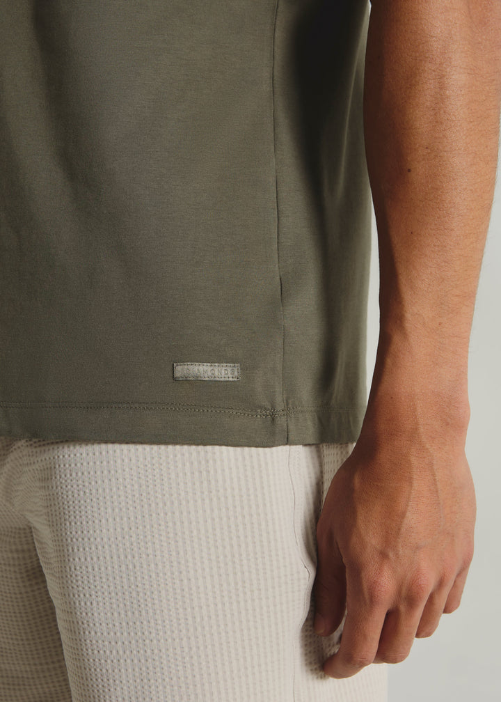 MODAL CREW NECK TEE SHORT SLEEVE TEE - MOSS GREEN