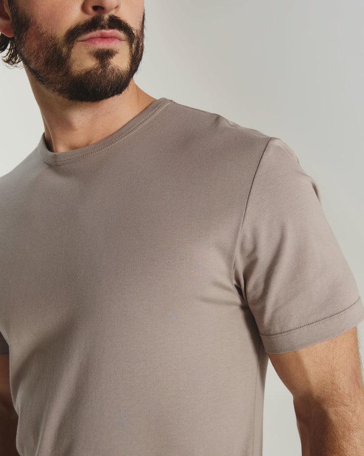 MODAL CREW NECK TEE SHORT SLEEVE TEE - SMOKEY TAUPE