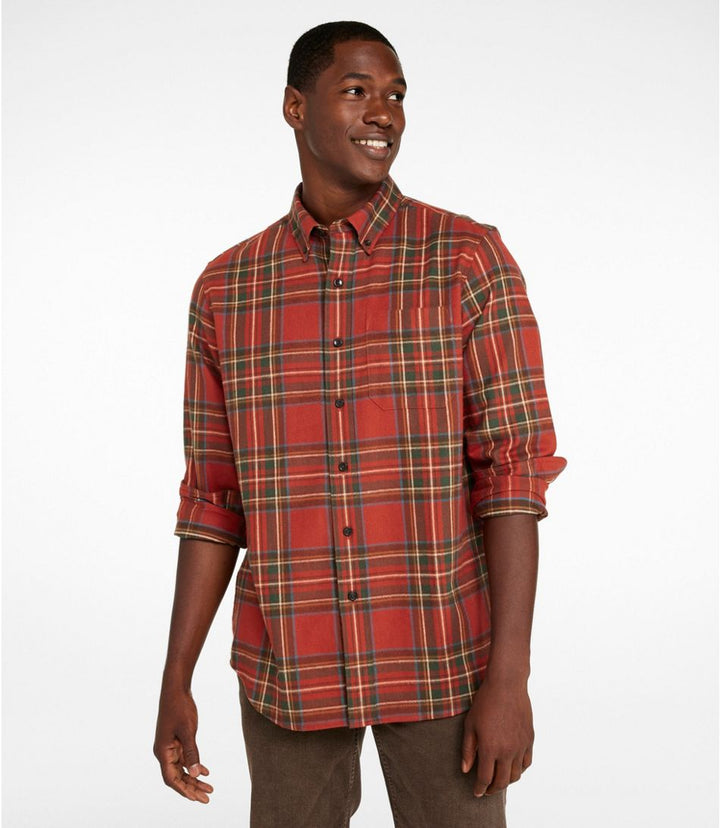 Long Sleeve Scotch Plaid Flannel Shirt - Antique Royal Stewart