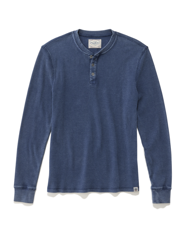 VINTAGE SOFT WAFFLE HENLEY - NAVY