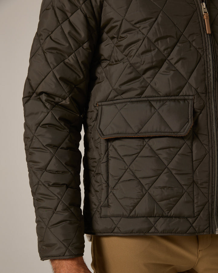 RUSHMORE QUILTED JACKET PUFFER JACKET - OLIVE