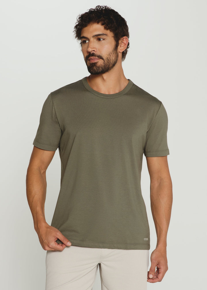 MODAL CREW NECK TEE SHORT SLEEVE TEE - MOSS GREEN
