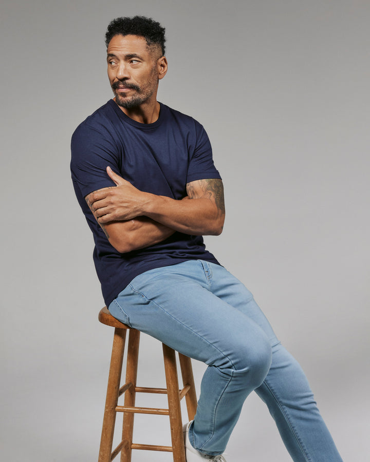 MODAL CREW NECK TEE SHORT SLEEVE TEE - NAVY