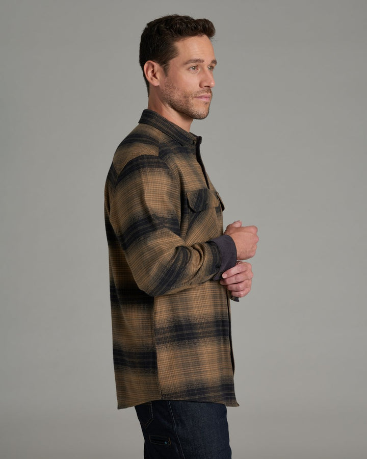 Rydr Flannel Long Sleeve Tall - Dark Sand