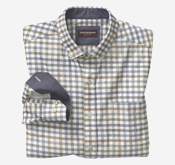 PLAID CORDUROY SHIRT - IVORY PLAID