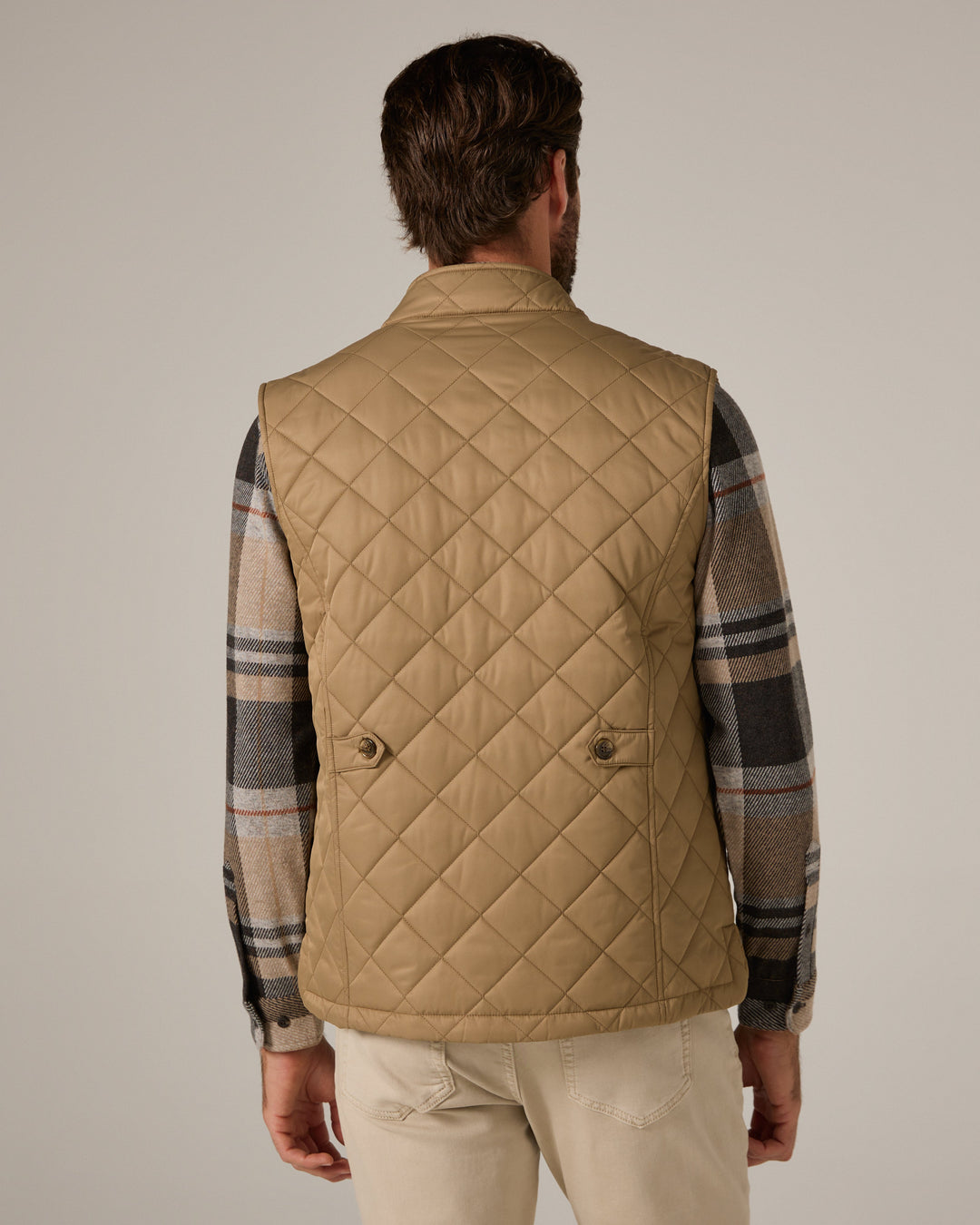 CREST QUILTED VEST - TAN