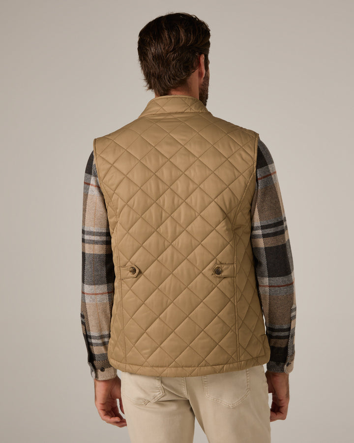 CREST QUILTED VEST - TAN