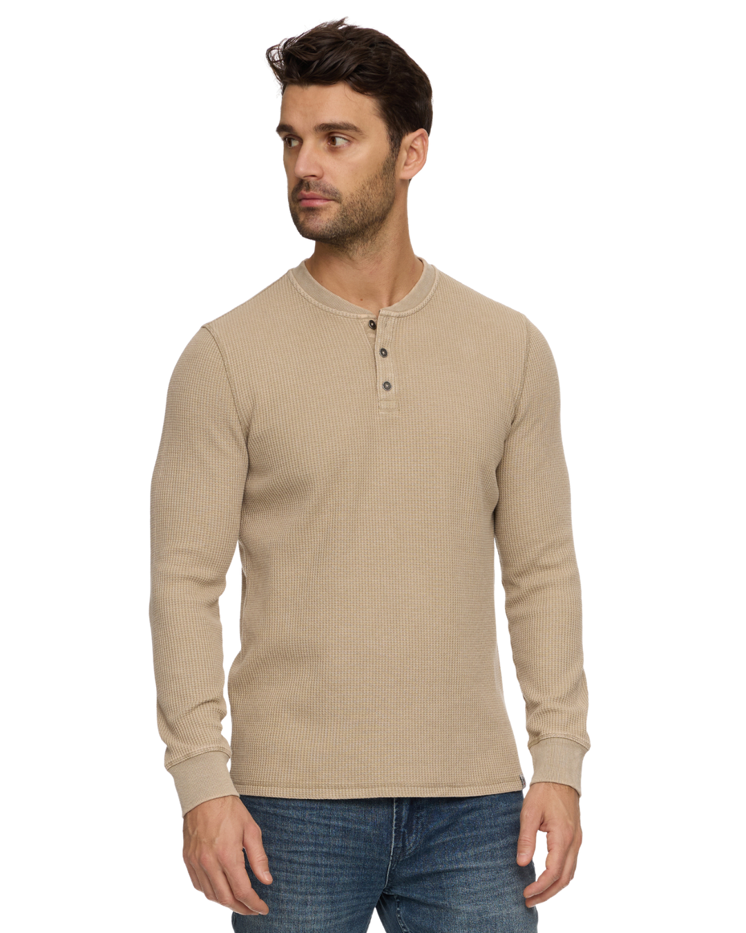 VINTAGE SOFT WAFFLE HENLEY - TAN