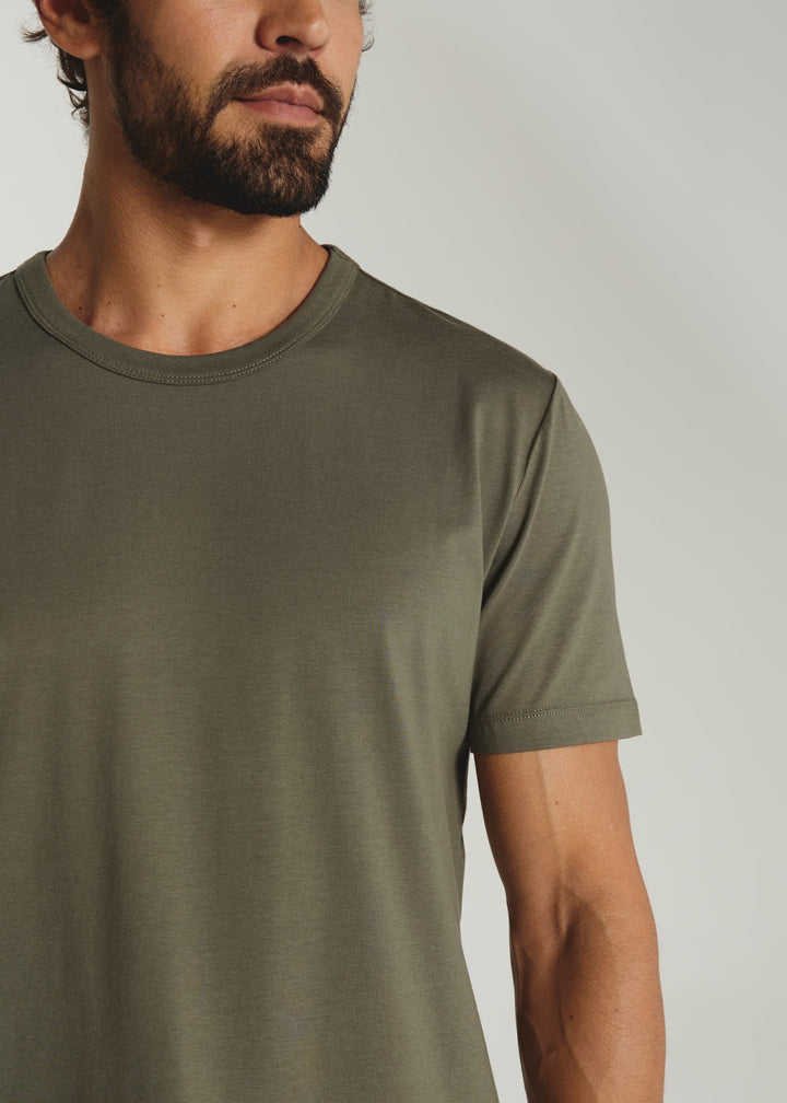 MODAL CREW NECK TEE SHORT SLEEVE TEE - MOSS GREEN