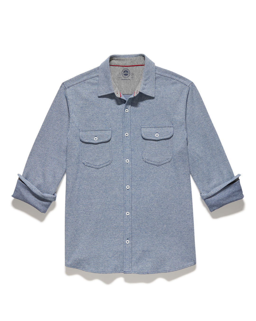 HERO SOLID TWILL KNIT FLANNEL SHIRT - LIGHT BLUE
