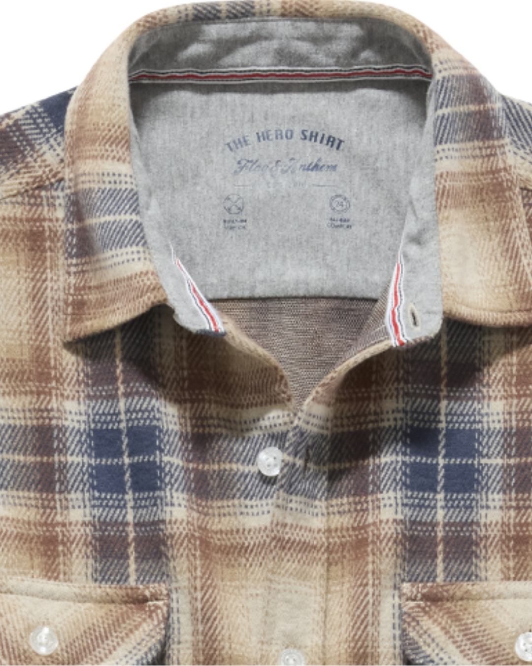 ODENVILLE LS HERO KNIT FLANNEL - TAUPE/NAVY