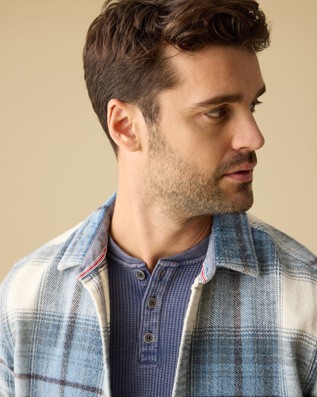 ASHEVILLE LS VINTAGE WASH SHIRT - BLUE/WHITE