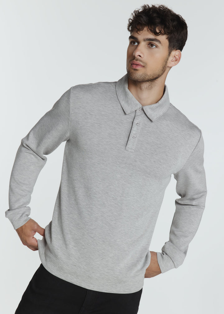 REV LONG SLEEVE POLO LONG SLEEVE POLO - HEATHER GREY