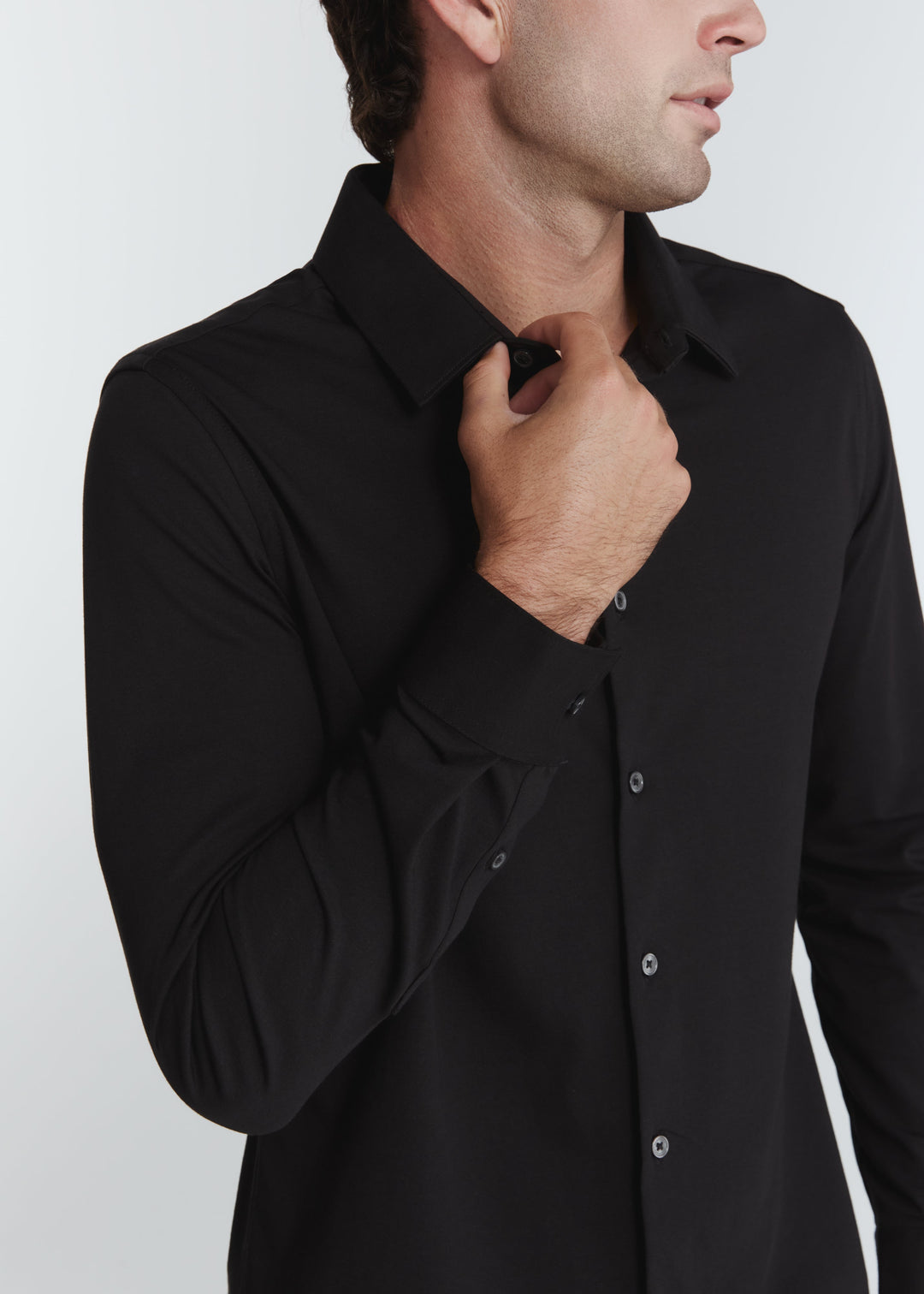 GIRONA LONG SLEEVE SHIRT LONG SLEEVE BUTTON UP - BLACK