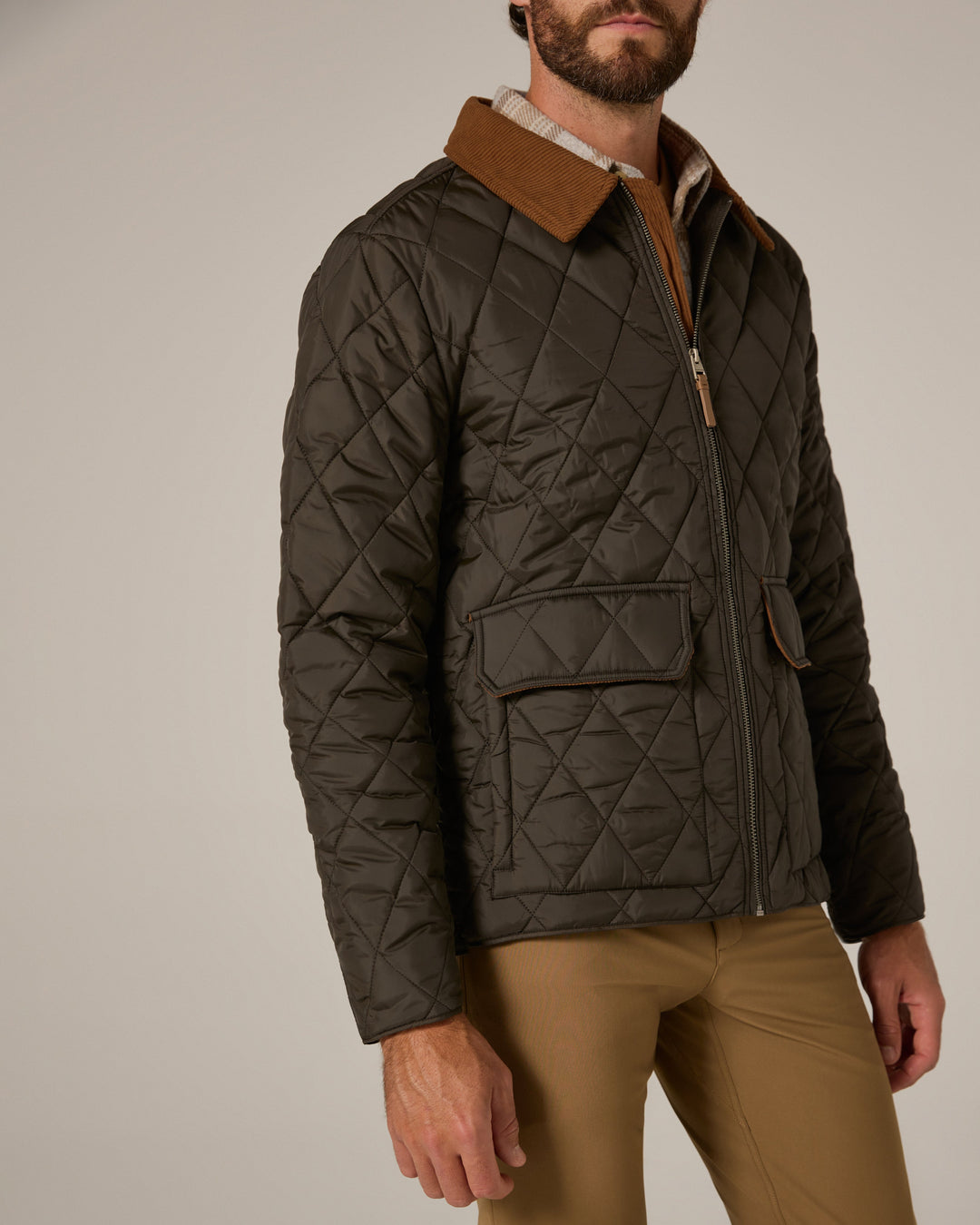RUSHMORE QUILTED JACKET PUFFER JACKET - OLIVE