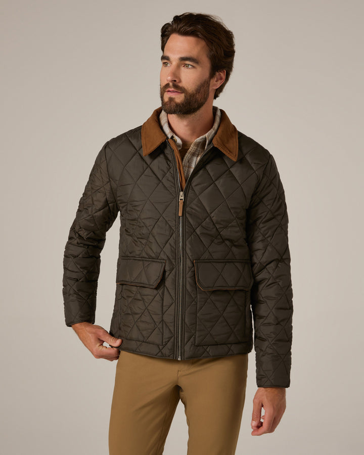 RUSHMORE QUILTED JACKET PUFFER JACKET - OLIVE