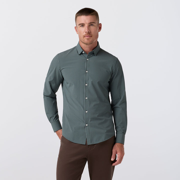 Leeward No Tuck LS Dress Shirt - Hemlock Charles Grid