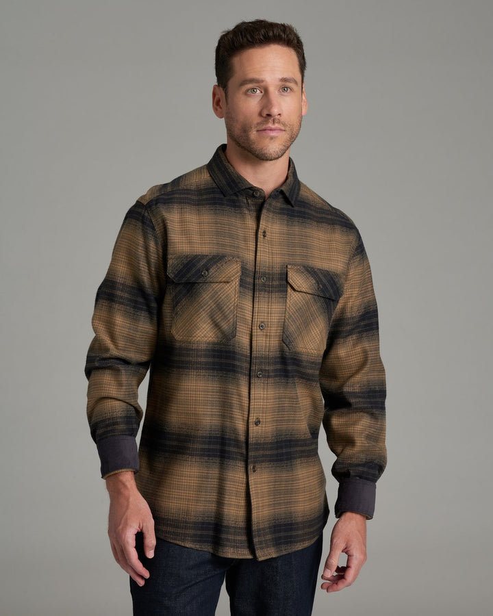 Rydr Flannel Long Sleeve Tall - Dark Sand