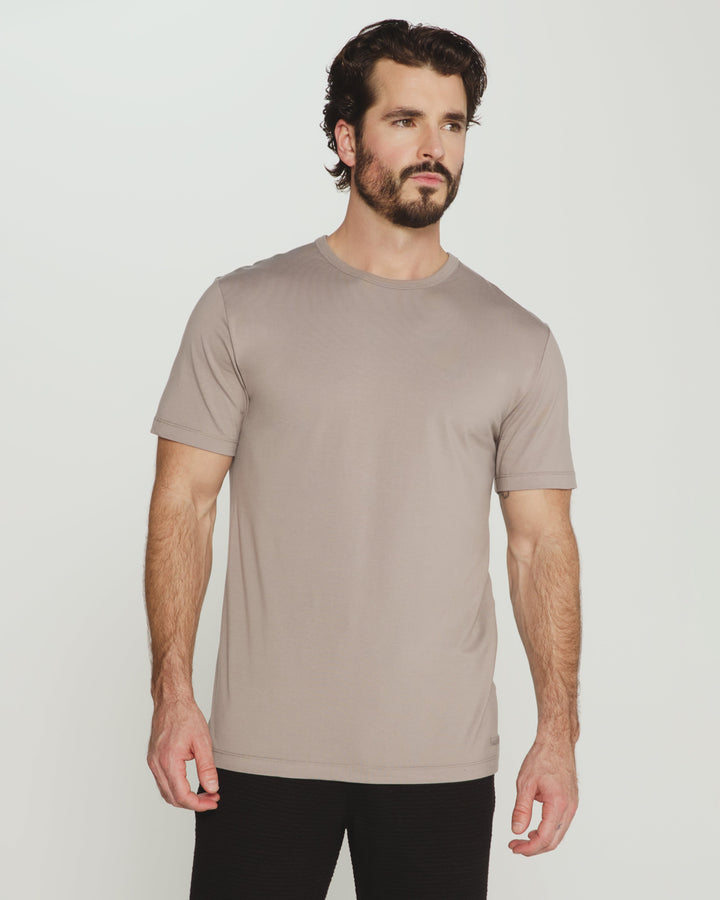MODAL CREW NECK TEE SHORT SLEEVE TEE - SMOKEY TAUPE