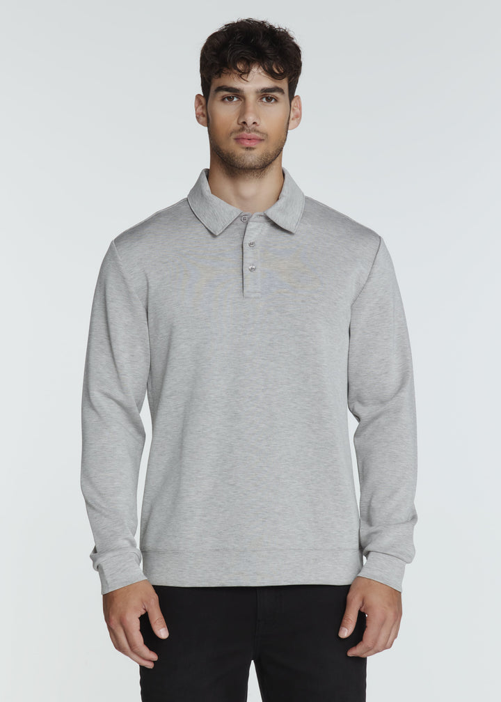REV LONG SLEEVE POLO LONG SLEEVE POLO - HEATHER GREY