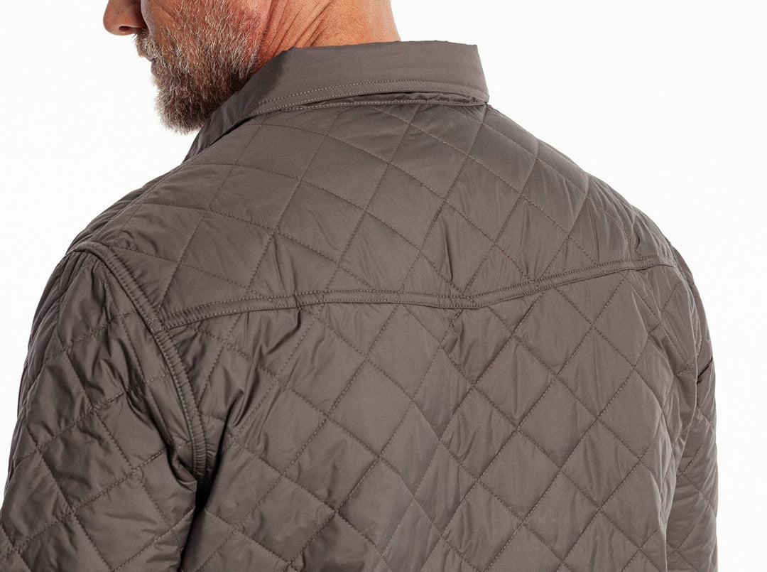 QUILTED SHACKET - CHARCOAL