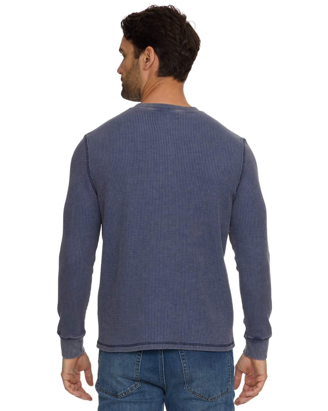 VINTAGE SOFT WAFFLE HENLEY - NAVY