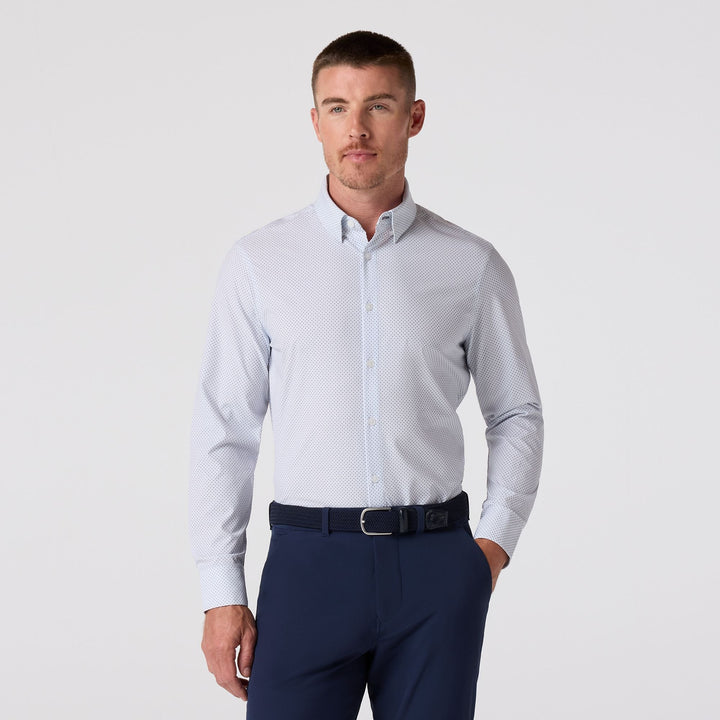 LS Dress Shirt - White Plus Print