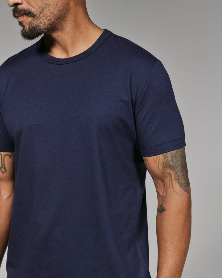 MODAL CREW NECK TEE SHORT SLEEVE TEE - NAVY